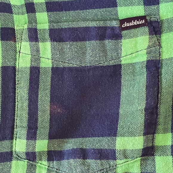 Chubbies Flip It & Reverse It Button Down Shirt Plaid Flamingo Print Mens LARGE - Picture 8 of 10